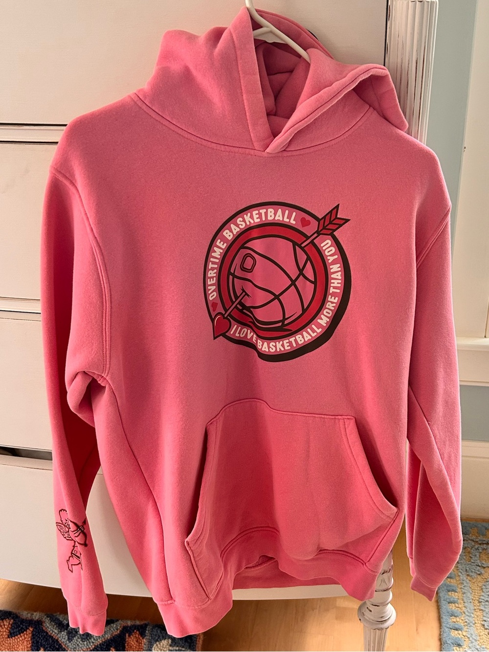 Kids Pink Basketball Graphic Hoodie Sweatshirt youth xl